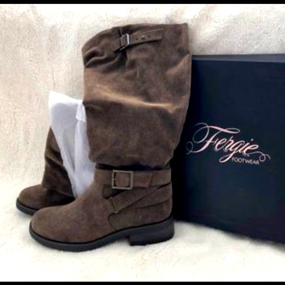 Fergie Shoes - NWT Wide Calf Fergie Boots, 9, Brown